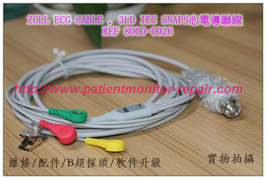 ZOLL  ECG CABLE ，3LD IEC SNAPS 心电导联线 REF 8000-0026
